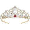 imageSWEETV Princess Tiara for Little Girls Kids Birthday Tiara Headband Flower Girls Crown Diadem Crystal Cosplay Dress up Halloween Costume Hair Accessories 81 ClearGold
