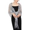 imageSWEETV Womens 1920s Long Shawl WrapsSequin Flapper Evening Shawls for women formalPartyWeddingFormalHarlem nightSilver Grey