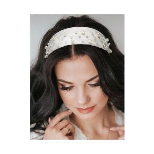 imageSWEET Pearl bridal Headbands for Women bride headband Wide Wedding Headbands for bridal hair accessories white Fashion Headband for Partyprombirthdayholiday