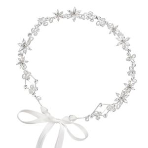 imageSWEETV Rhinestone Wedding Headband Hair Vine Headpieces Silver Birdal Hair Accessories for BridesSilver