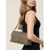 imageGenuine Leather Clutch Purses for Women Shoulder Bag Trendy TopHandle Handbags with 2 Adjustable StrapsGrey