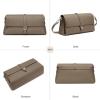imageGenuine Leather Clutch Purses for Women Shoulder Bag Trendy TopHandle Handbags with 2 Adjustable StrapsGrey