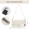 imageGenuine Leather Clutch Purses for Women Shoulder Bag Trendy TopHandle Handbags with 2 Adjustable StrapsOffwhite