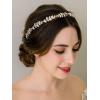 imageSWEETV Leaf Bridal Headpieces for Wedding Headband Crystal Opal Bridal Hair Accessories Flower Girl Brides Hair Pieces GoldGold