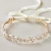 imageSWEETV Leaf Bridal Headpieces for Wedding Headband Crystal Opal Bridal Hair Accessories Flower Girl Brides Hair Pieces GoldGold
