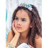 imageSWEETV Mermaid Princess Tiara for Little girls Girls Princess Crystal Tiara Crown Headband Birthday Party Prom Costume Cosplay Accessories Gift HalloweenHairpiece for Girls Toddler Kids BabyPurple