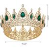 imageSWEETV Royal Queen CrownCrystal Tiaras and Crowns for Women GirlsWedding Birthday Pageant Prom Princess Hair AccessoryGoldGreen