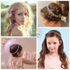 imageSWEETV Silver Flower Girl Headpiece for Wedding Crystal Baby Girl Headband Flower Crown Communion Hair Accessories for Birthday Photography01Silver