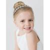 imageSWEETV Silver Flower Girl Headpiece for Wedding Crystal Baby Girl Headband Flower Crown Communion Hair Accessories for Birthday Photography01Silver
