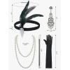 imageYESSA Flapper Dresses 1920s Gatsby Dresses for Women Roaring 20s Costumes Great Gatsby Outfits with 20s Accessories SetBlack