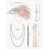imageYESSA Flapper Dresses 1920s Gatsby Dresses for Women Roaring 20s Costumes Great Gatsby Outfits with 20s Accessories SetElegant Champagne Pink