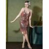 imageYESSA Flapper Dresses 1920s Gatsby Dresses for Women Roaring 20s Costumes Great Gatsby Outfits with 20s Accessories SetElegant Champagne Pink
