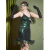 imageYESSA Flapper Dresses 1920s Gatsby Dresses for Women Roaring 20s Costumes Great Gatsby Outfits with 20s Accessories SetMalachite Green