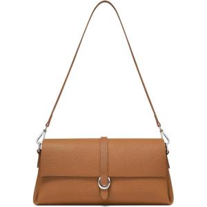 imageGenuine Leather Clutch Purses for Women Shoulder Bag Trendy TopHandle Handbags with 2 Adjustable StrapsBrown