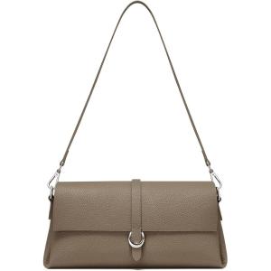 imageGenuine Leather Clutch Purses for Women Shoulder Bag Trendy TopHandle Handbags with 2 Adjustable StrapsGrey