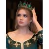 imageSWEETV Baroque Queen Crown Crystal Tiaras and Crowns for Women Halloween Costume Hair Accessories for Photo Shoot Prom Birthday PartyGreen