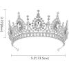 imageSWEETV Baroque Queen Crown Crystal Tiaras and Crowns for Women Halloween Costume Hair Accessories for Photo Shoot Prom Birthday PartyGreen