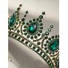 imageSWEETV Baroque Queen Crown Crystal Tiaras and Crowns for Women Halloween Costume Hair Accessories for Photo Shoot Prom Birthday PartyGreen