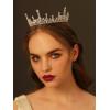 imageSWEETV Baroque Queen Crown for Women  Gold Tiaras and Crowns Rhinestone Costume Headpiece for Birthday Prom Wedding Halloween Party Penelope