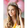 imageSWEETV Birthday Crowns for Women Gold Pink Birthday Queen Sash and Tiara Set Rhinestone Princess Headband for Birth Day Party Photograph