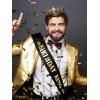 imageSWEETV Birthday King Crown and Sash Royal Gold King Crown for Men Party Decoration Prom Birthday Gifts for Men King Pageant Crown GoldGold Clear