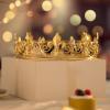imageSWEETV Birthday King Crown and Sash Royal Gold King Crown for Men Party Decoration Prom Birthday Gifts for Men King Pageant Crown GoldGold Clear