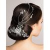 imageSWEETV Crystal Bride Wedding Hair Comb Silver Rhinestone Hair Pieces Leaf Bridal Side Combs Headpiece for Women and GirlsSliver03vine