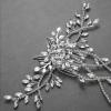 imageSWEETV Crystal Bride Wedding Hair Comb Silver Rhinestone Hair Pieces Leaf Bridal Side Combs Headpiece for Women and GirlsSliver03vine