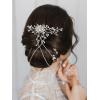 imageSWEETV Crystal Bride Wedding Hair Comb Silver Rhinestone Hair Pieces Leaf Bridal Side Combs Headpiece for Women and GirlsSliver03vine