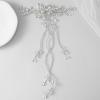 imageSWEETV Crystal Bride Wedding Hair Comb Silver Rhinestone Hair Pieces Leaf Bridal Side Combs Headpiece for Women and GirlsSliver03vine