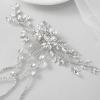 imageSWEETV Crystal Bride Wedding Hair Comb Silver Rhinestone Hair Pieces Leaf Bridal Side Combs Headpiece for Women and GirlsSliver03vine