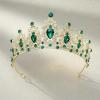 imageSWEETV Jeweled Tiaras and Crowns for Women Red Crystal Queen Crown Black Wedding Tiara for Bride Metal Birthday Quinceanera Pageant Prom HeadpiecesDelilahGoldEmerald Green