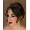 imageSWEETV Jeweled Tiaras and Crowns for Women Red Crystal Queen Crown Black Wedding Tiara for Bride Metal Birthday Quinceanera Pageant Prom HeadpiecesDelilahBlackRed
