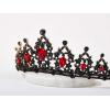 imageSWEETV Jeweled Tiaras and Crowns for Women Red Crystal Queen Crown Black Wedding Tiara for Bride Metal Birthday Quinceanera Pageant Prom HeadpiecesDelilahBlackRed