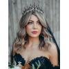 imageSWEETV Princess Tiara Crown for Women GirlsRoyal Queen CrownWedding Tiara for BrideAurora Borealis Crystal Hair Accessories for Quinceanera Pageant Prom BirthdaySilverBlack