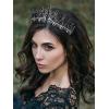 imageSWEETV Princess Tiara Crown for Women GirlsRoyal Queen CrownWedding Tiara for BrideAurora Borealis Crystal Hair Accessories for Quinceanera Pageant Prom BirthdaySilverBlack