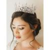 imageSWEETV Royal Queen Crown Wedding Tiara for Bride Aurora Borealis Rhinestone Tiaras and Crowns for Women Costume Headpiece for Birthday Cosplay Party CelebrationMulticoloredGold7Silver
