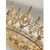 imageSWEETV Royal Queen Crown Wedding Tiara for Bride Aurora Borealis Rhinestone Tiaras and Crowns for Women Costume Headpiece for Birthday Cosplay Party CelebrationMulticoloredGold6Gold