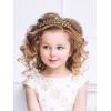 imageSWEETV Tiara Crown for Little GirlsPrincess Tiara Dress Up DiademWedding Tiara for Flower Girls Crystal Hair Accessories for Birthday Pageant Prom Party Celebration Gold