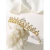 imageSWEETV Tiara Crown for Little GirlsPrincess Tiara Dress Up DiademWedding Tiara for Flower Girls Crystal Hair Accessories for Birthday Pageant Prom Party Celebration Gold