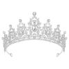 imageSWEETV Jeweled Tiaras and Crowns for Women Red Crystal Queen Crown Black Wedding Tiara for Bride Metal Birthday Quinceanera Pageant Prom HeadpiecesDelilah01 Silver