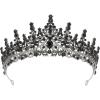 imageSWEETV Princess Tiara Crown for Women GirlsRoyal Queen CrownWedding Tiara for BrideAurora Borealis Crystal Hair Accessories for Quinceanera Pageant Prom BirthdaySilverBlack