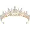 imageSWEETV Princess Tiaras and Crowns for WomenGirlsand Brides Perfect for WeddingBirthday PartyPageantsQuinceanerasPromsPhotoshoots and Special Costume Hair Styling AccessoriesGoldPink