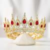 imageSWEETV Royal Queen Crown Wedding Tiara for Bride Aurora Borealis Rhinestone Tiaras and Crowns for Women Costume Headpiece for Birthday Cosplay Party CelebrationMulticoloredGold0RedGold