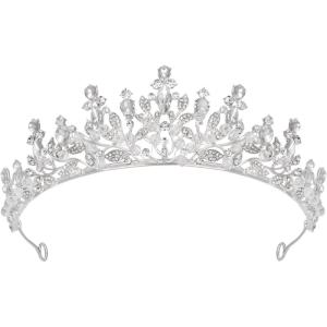 imageSWEETV Princess Tiaras and Crowns for WomenGirlsand Brides Perfect for WeddingBirthday PartyPageantsQuinceanerasPromsPhotoshoots and Special Costume Hair Styling AccessoriesSilver