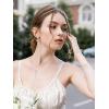 imageSWEETV Pearl Bridal Jewelry Set for Wedding Bow Necklace and Earring Sets for Women Bridal Bridesmaid Cubic Zirconia Silver Jewelry Set Wedding Prom Anniversary Jewelry GiftsSilver 02