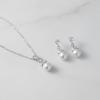 imageSWEETV Pearl Wedding Jewelry Set For Brides Cubic Zirconia Wedding Necklace and Earrings Set Elegant Bridal Jewelry Set for Women Bridesmaids PromSilver