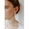 imageSWEETV Wedding Earrings for Brides Cubic Zirconia Teardrop Dangle Bridal Earrings for Wedding Bridesmaid Prom Earrings for WomenRose Gold