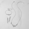 imageSWEETV Wedding Jewelry Sets For Women Marquise Cubic Zirconia Pearl Bridal Jewelry Set for Brides Bridesmaids Vine Leaf Necklace Dangle Earrings SetsSilver