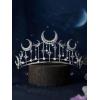 imageSWEETV Celestial Witch Crown for Women Gothic Queen Crowns Womens Dark Tiara Headband Tiaras for Cosplay Headpiece Hair Accessory for Halloween Prom Cosplay Coven LegacyCoven Legacy